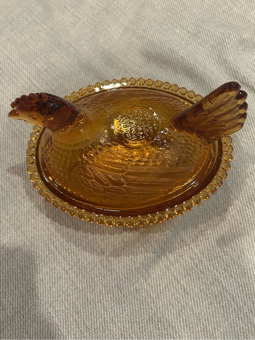 Indiana Glass Amber "Hen on Nest"
